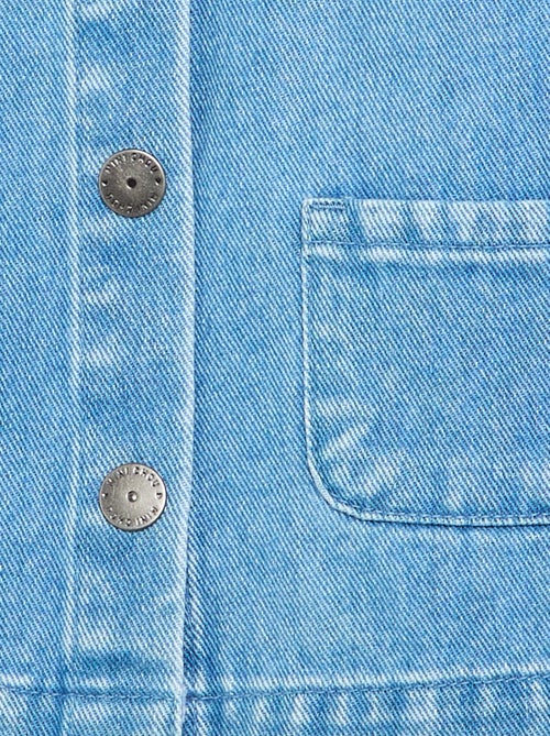 Chemise en denim avec col claudine - Kiabi
