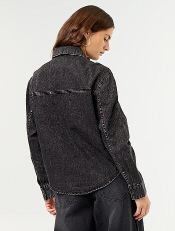 Chemise en denim avec col lavallière
