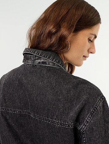 Chemise en denim avec col lavallière
