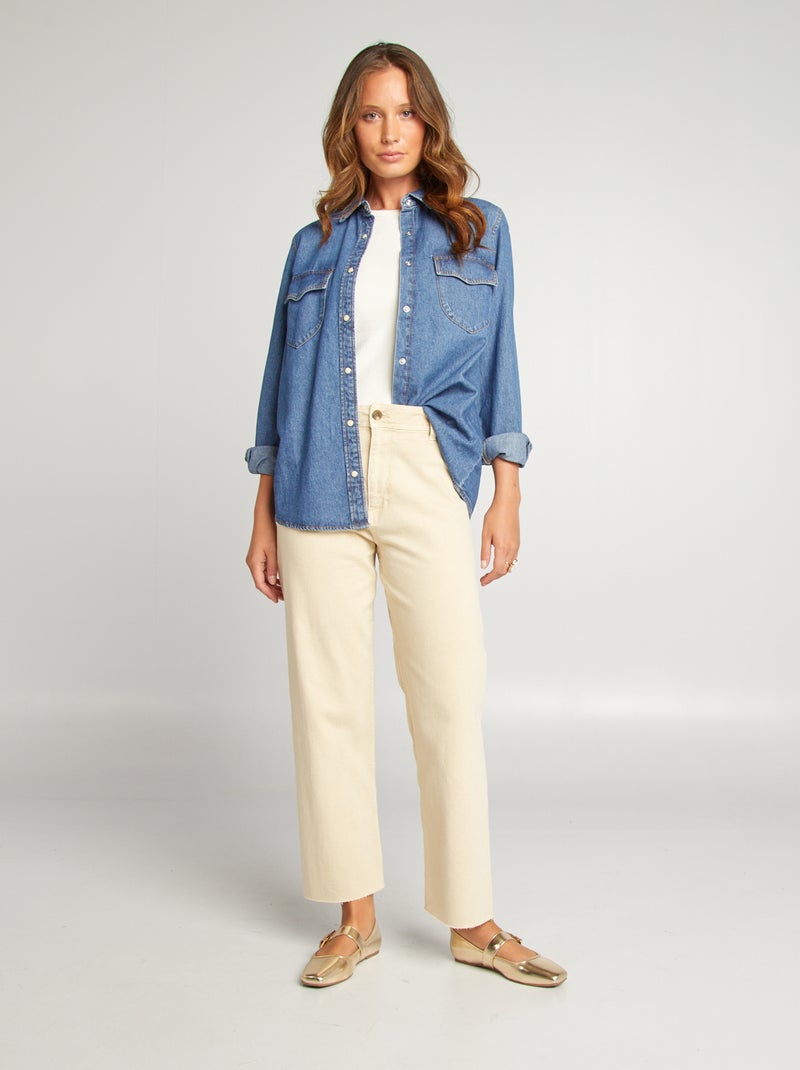 Chemise en denim brut Stone - Kiabi