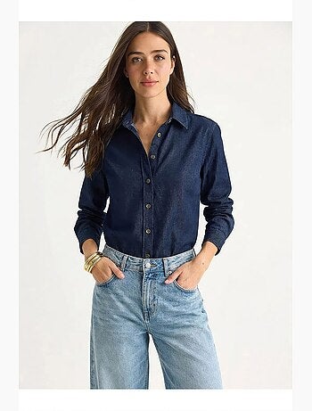 Chemise en denim de coton femme lucci