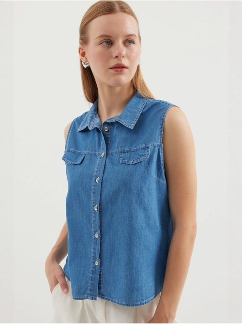 Chemise en denim sans manches en coton bdart - Kiabi