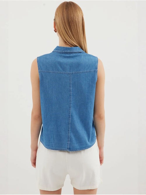 Chemise en denim sans manches en coton bdart - Kiabi