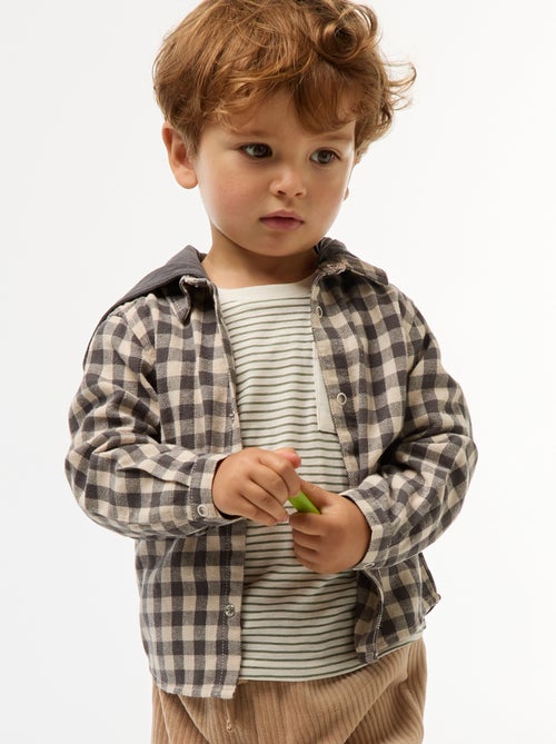Chemise en flanelle à carreaux - Kiabi