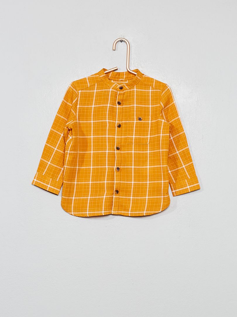 Chemise en flanelle à carreaux jaune - Kiabi