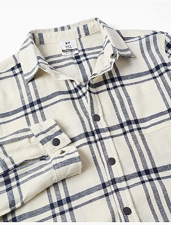 Chemise en flanelle à manches longues à carreaux