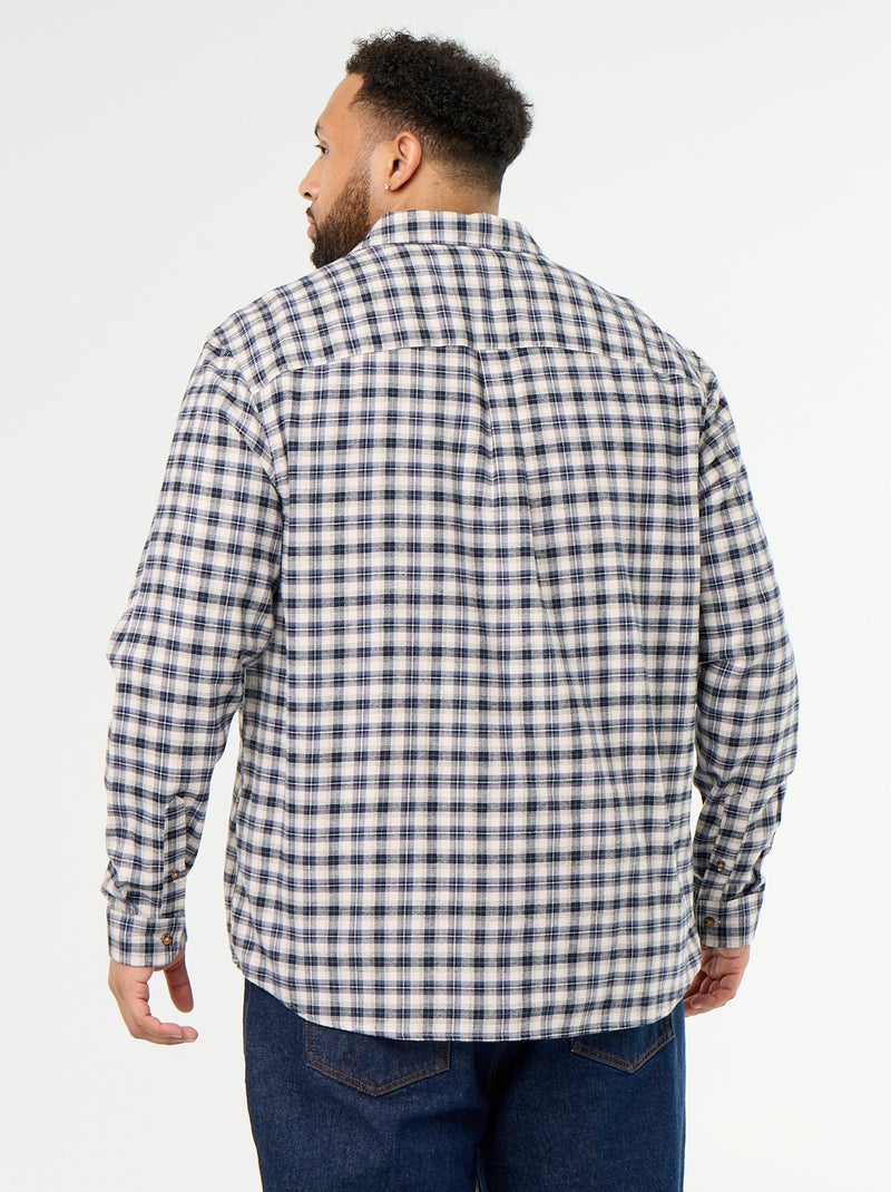 Chemise en flanelle à motif Bleu - Kiabi