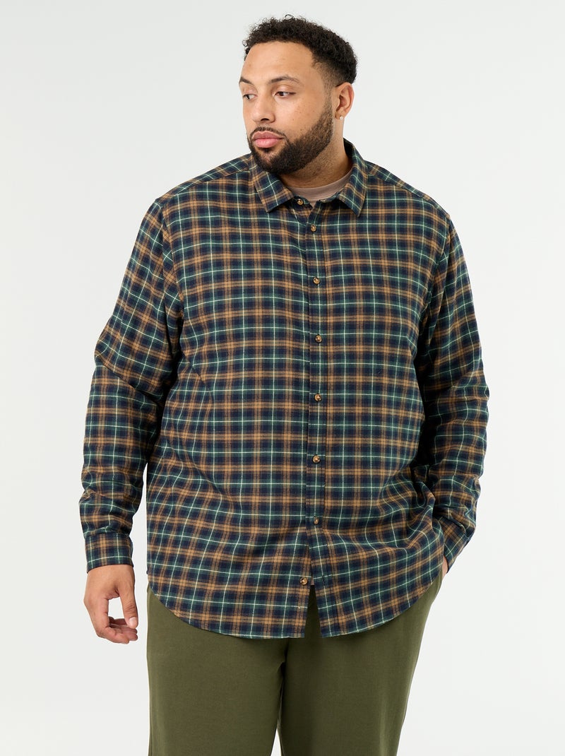 Chemise en flanelle à motif Vert - Kiabi