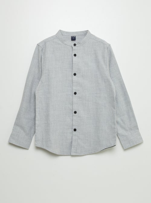 Chemise en flanelle avec col mao - Kiabi