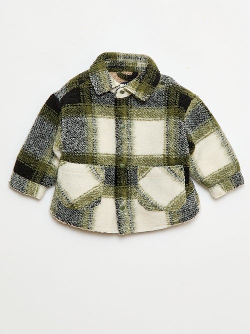 Chemise en flanelle  avec ouverture pressionnée - Kiabi