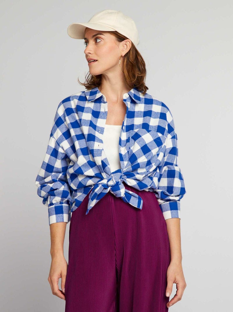 Chemise en flanelle Bleu - Kiabi