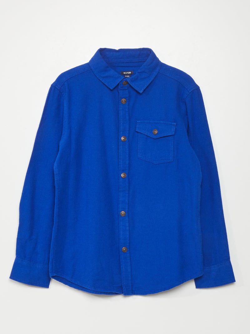 Chemise en flanelle bleu - Kiabi