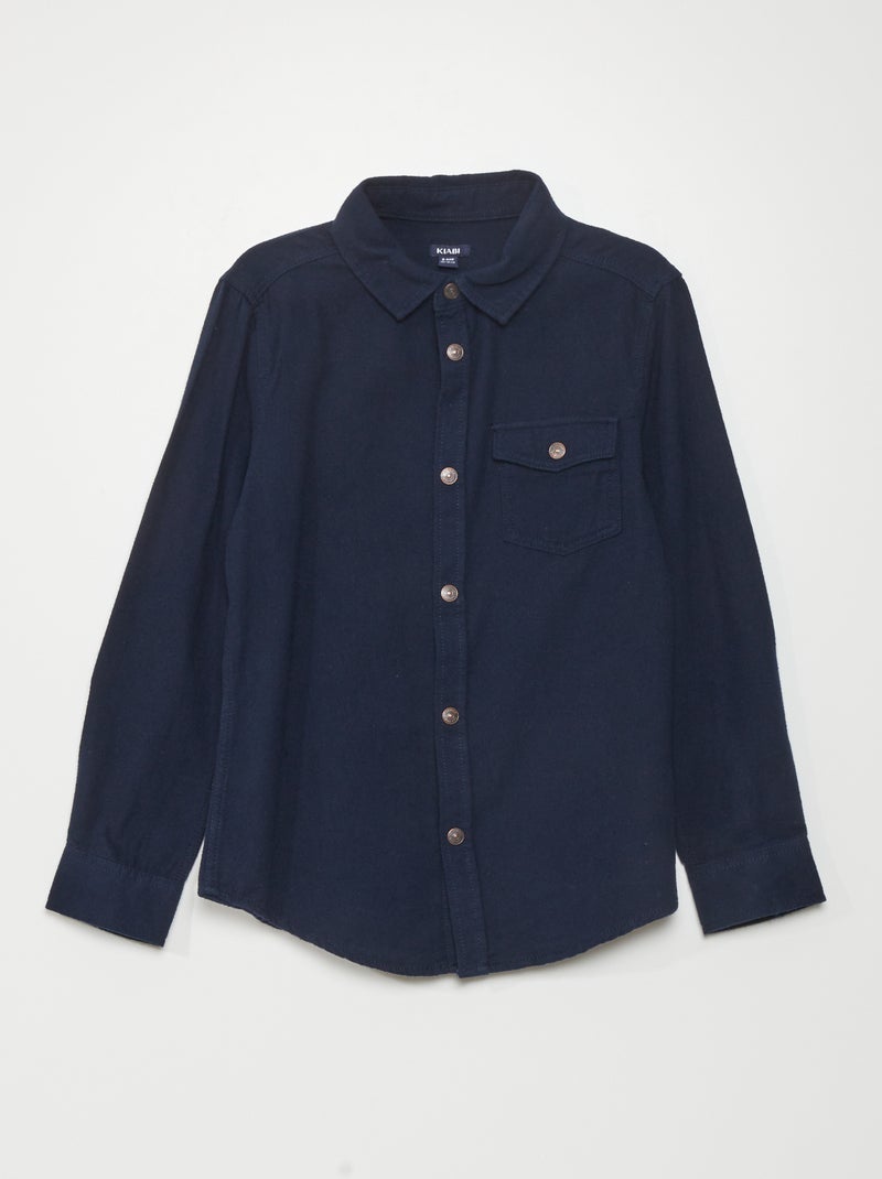 Chemise en flanelle Bleu marine - Kiabi