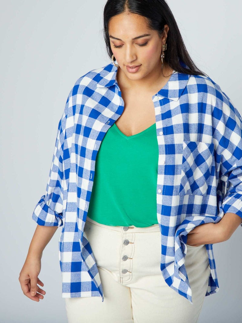Chemise en flanelle Bleu/blanc - Kiabi