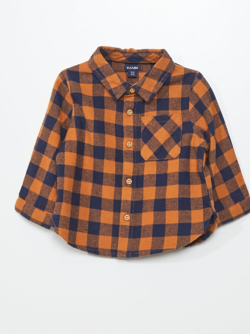 Chemise en flanelle Marron - Kiabi