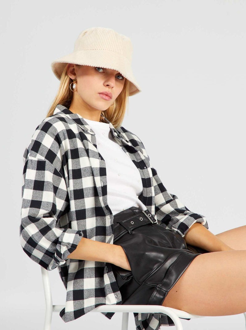 Chemise en flanelle Noir - Kiabi