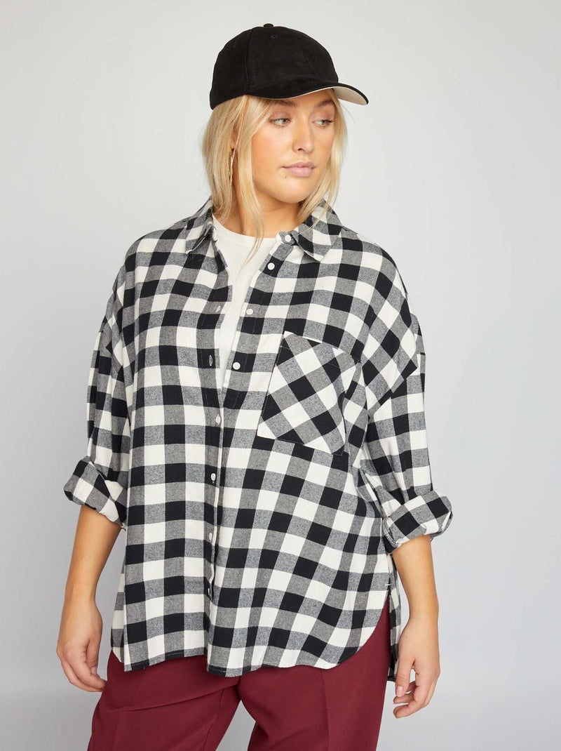 Chemise en flanelle Noir/blanc - Kiabi