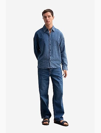 Chemise en gabardine de coton jacquard giesto