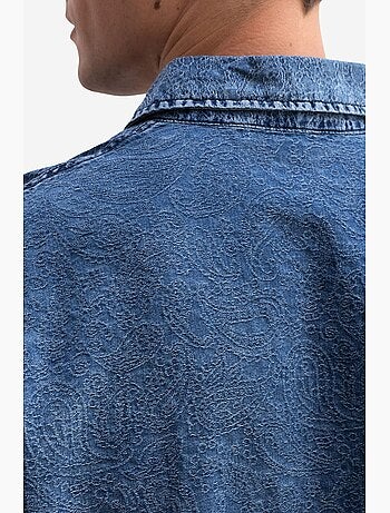 Chemise en gabardine de coton jacquard giesto