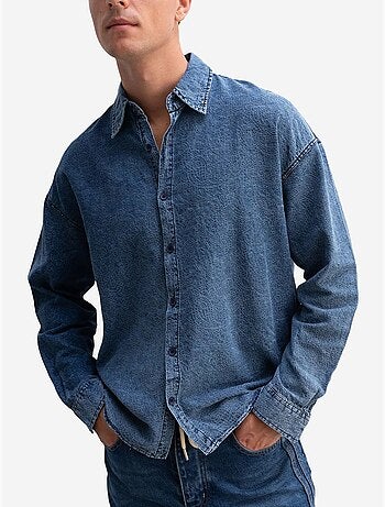 Chemise en gabardine de coton jacquard giesto