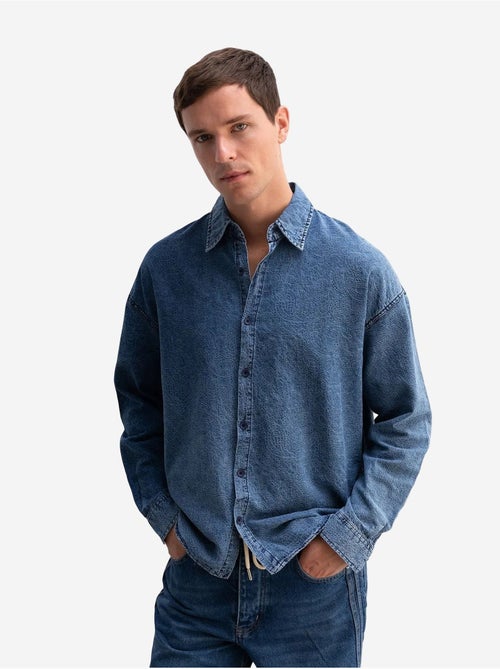 Chemise en gabardine de coton jacquard giesto - Kiabi Chemise en gabardine de coton jacquard giesto - Kiabi
