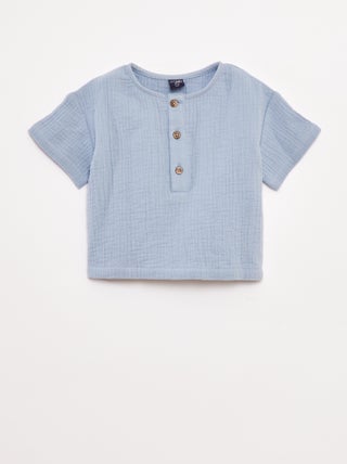Chemise en gaze de coton à manches courtes