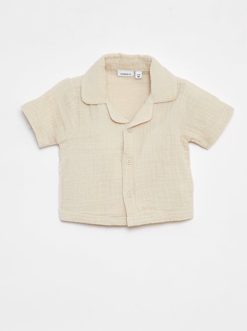 Chemise en gaze de coton à manches courtes 'Name It' - Kiabi