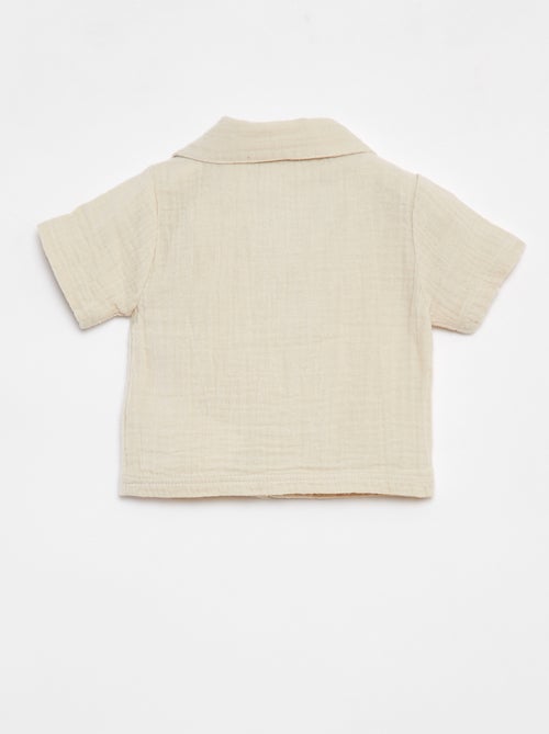 Chemise en gaze de coton à manches courtes 'Name It' - Kiabi