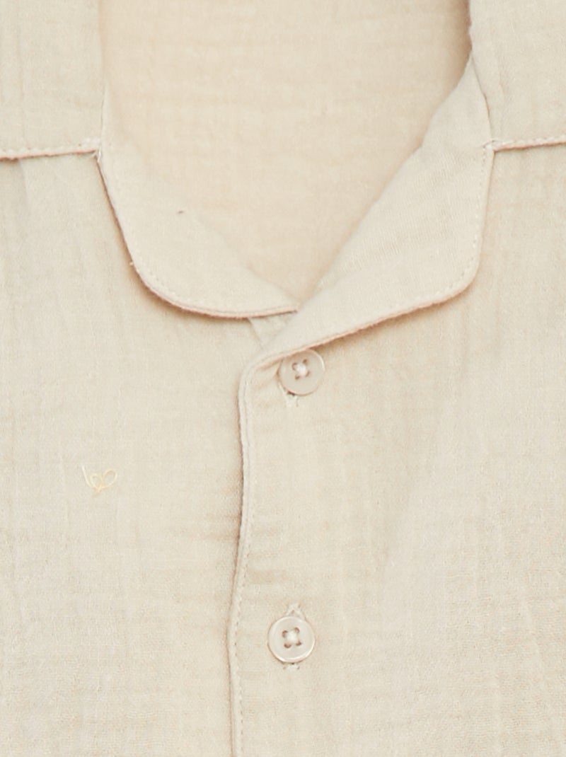Chemise en gaze de coton à manches courtes 'Name It' BEIGE - Kiabi