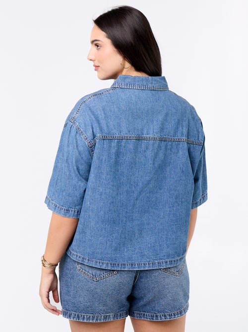 Chemise en jean à manches courtes - Kiabi