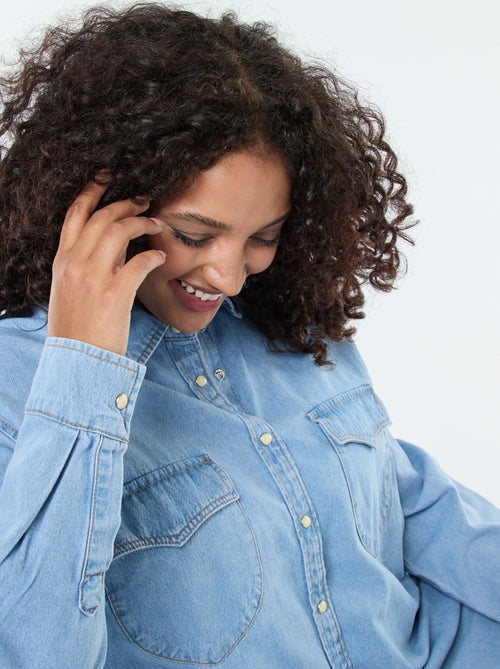 Chemise en jean avec 2 poches poitrine - Kiabi