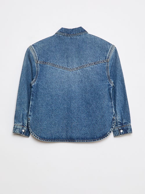Chemise en jean avec broderies - Kiabi