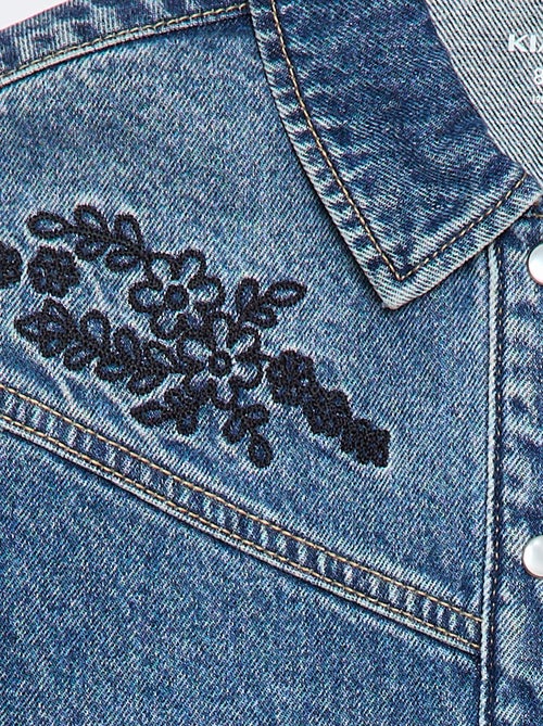 Chemise en jean avec broderies - Kiabi