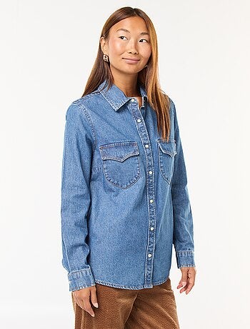 Chemise en jean avec poches à rabat