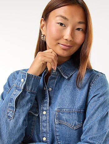 Chemise en jean avec poches à rabat