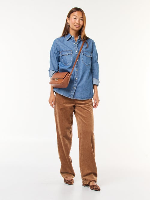 Chemise en jean avec poches à rabat - Kiabi