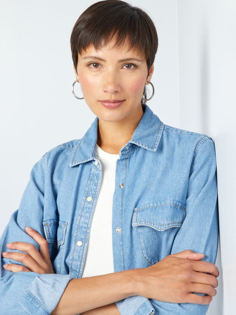 Chemise en jean Double stone - Kiabi