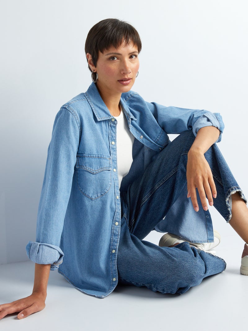 Chemise en jean Double stone - Kiabi
