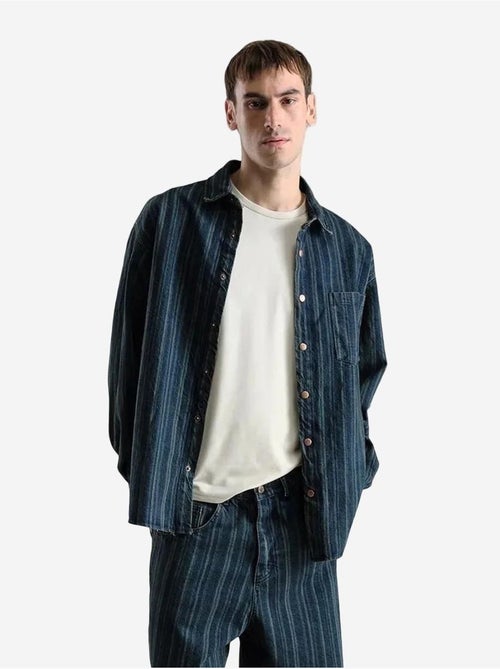 Chemise en jean rayée pour homme avec poches giesto - Kiabi