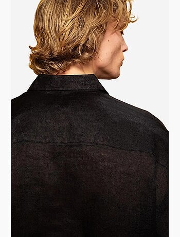 Chemise en lin coupe classique avec fermeture à boutons giesto