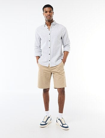 Chemise en lin et coton rayée