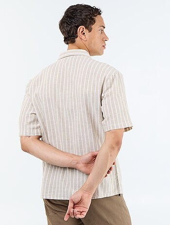 Chemise en lin mélangé à manches courtes