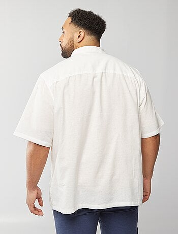 Chemise en lin mélangé à manches courtes