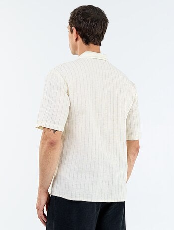 Chemise en lin mélangé à manches courtes