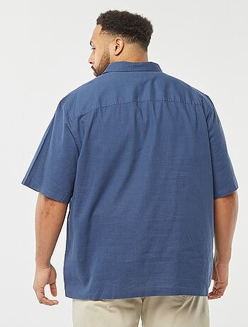 Chemise en lin mélangé à manches courtes