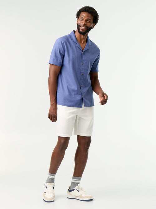 Chemise en lin mélangé à manches courtes - Kiabi Chemise en lin mélangé à manches courtes - Kiabi