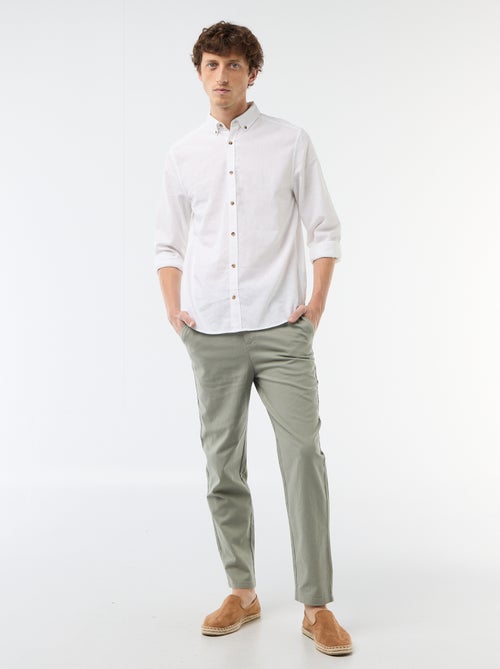 Chemise en lin mélangé - Kiabi