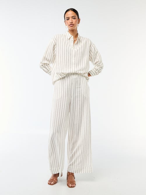 Chemise en lin mélangé - Kiabi