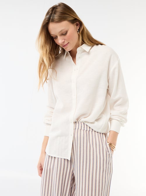 Chemise en lin mélangé - Kiabi