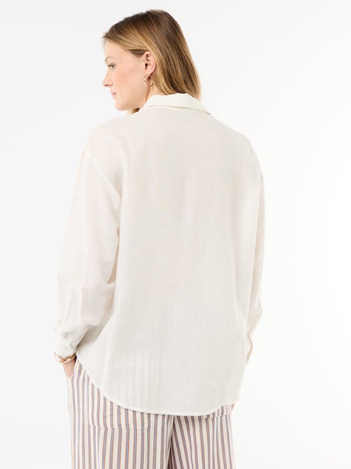 Chemise en lin mélangé - Kiabi